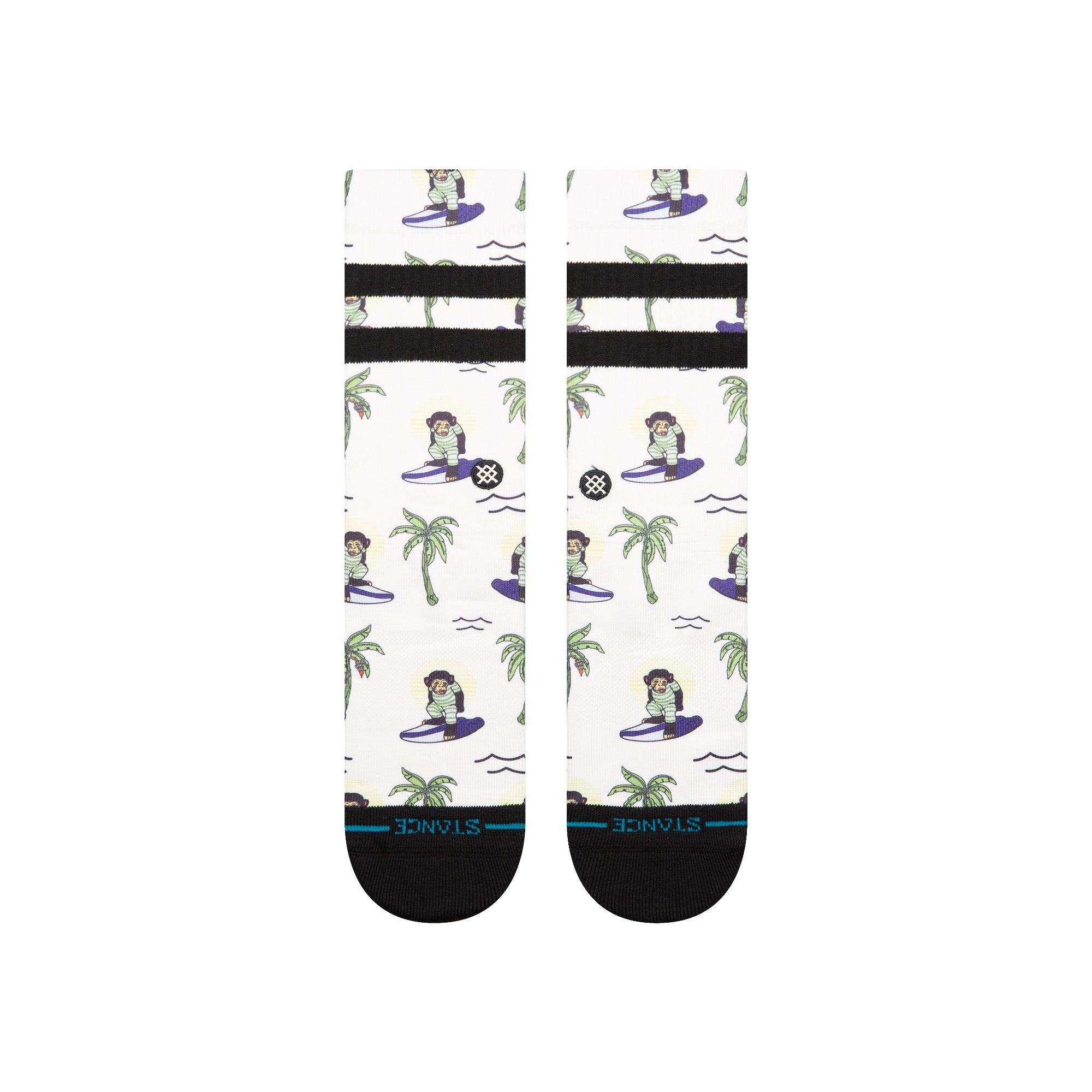 Stance Surfing Monkey Crew Sock White