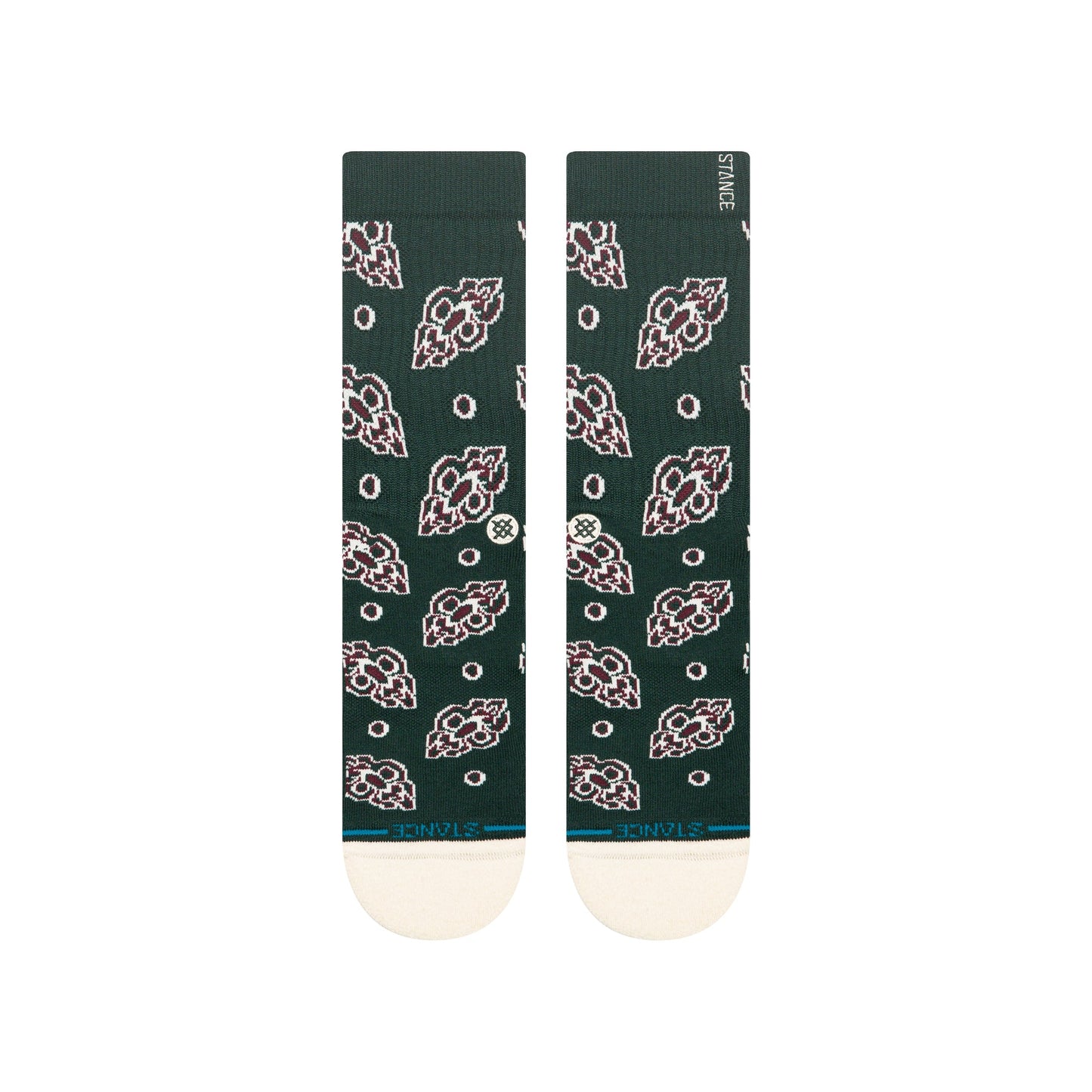 Pine Brocade Crew Sock Pine