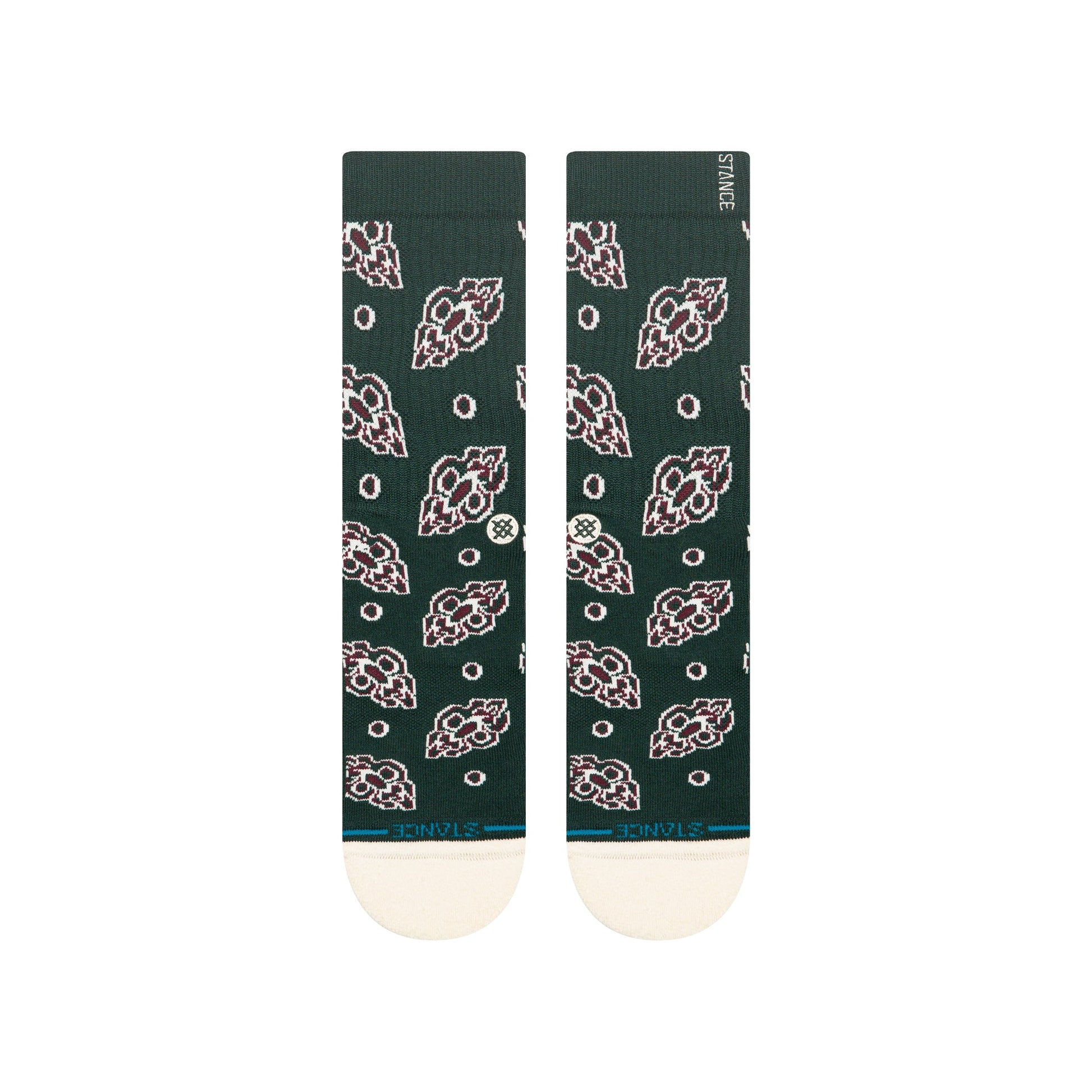 Pine Brocade Crew Sock Pine