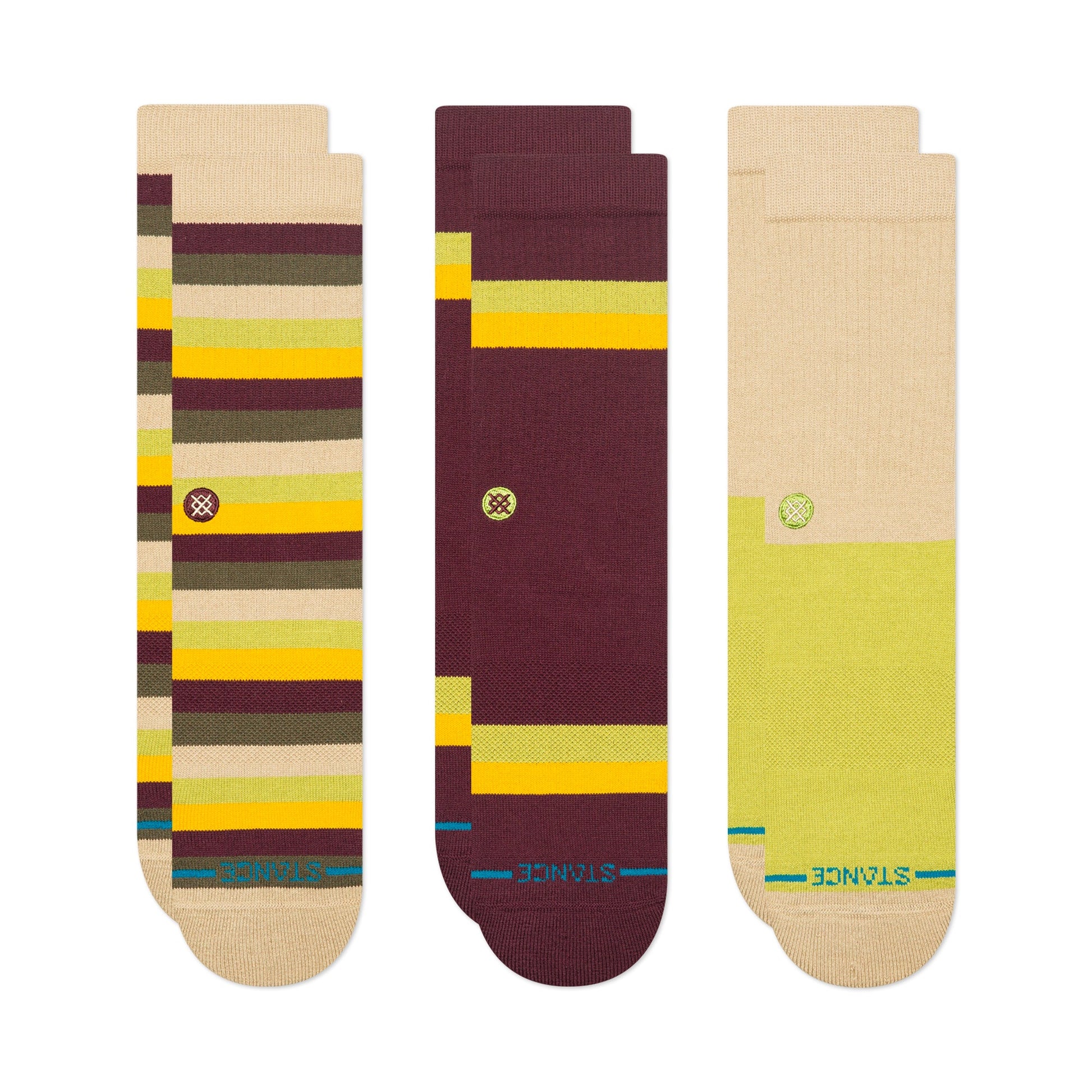 Upstate Crew Sock 3 Pack Green