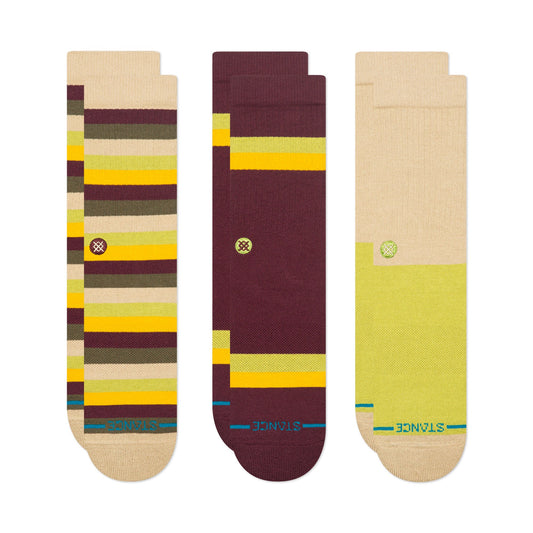 Upstate Crew Sock 3 Pack Green