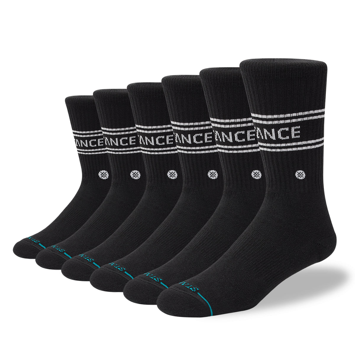 Stance | Vital Crew Sock 6 Pack Black