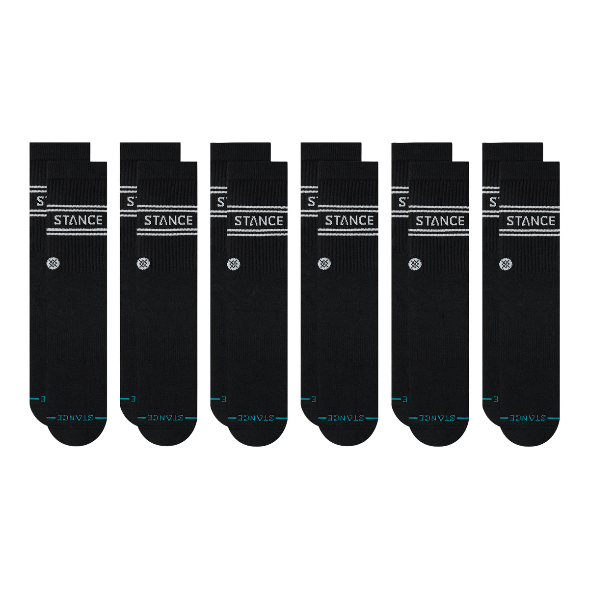 Stance | Vital Crew Sock 6 Pack Black