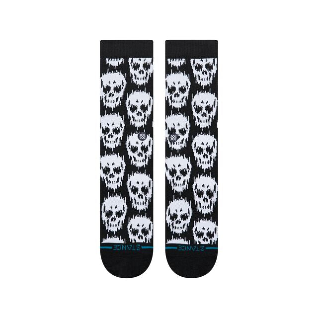 Stance Static Skull Crew Sock Black