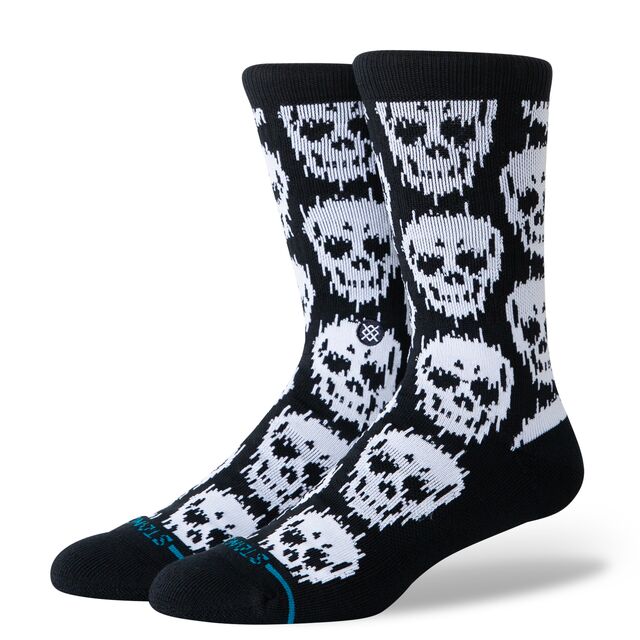 Stance Static Skull Crew Sock Black
