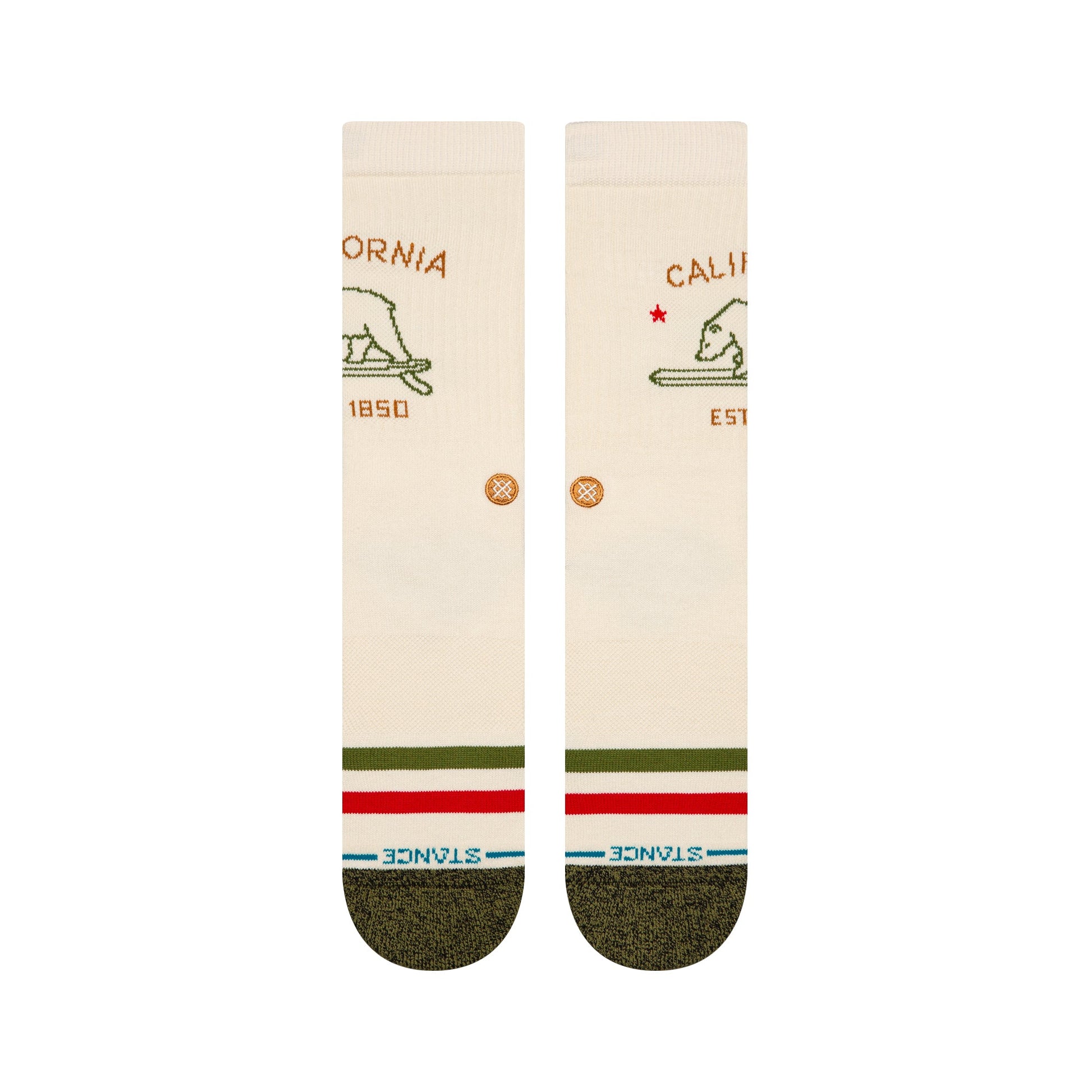 Stance Socks CALIFORNIA REPUBLIC 2 CREW SOCK Off white