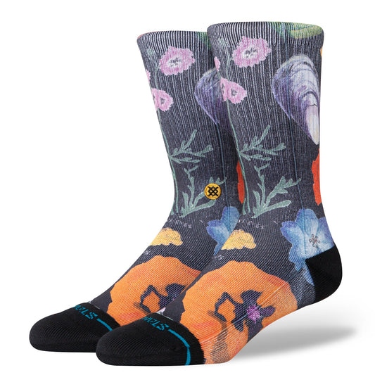 Stance Lucias Floral Crew Sock Black 