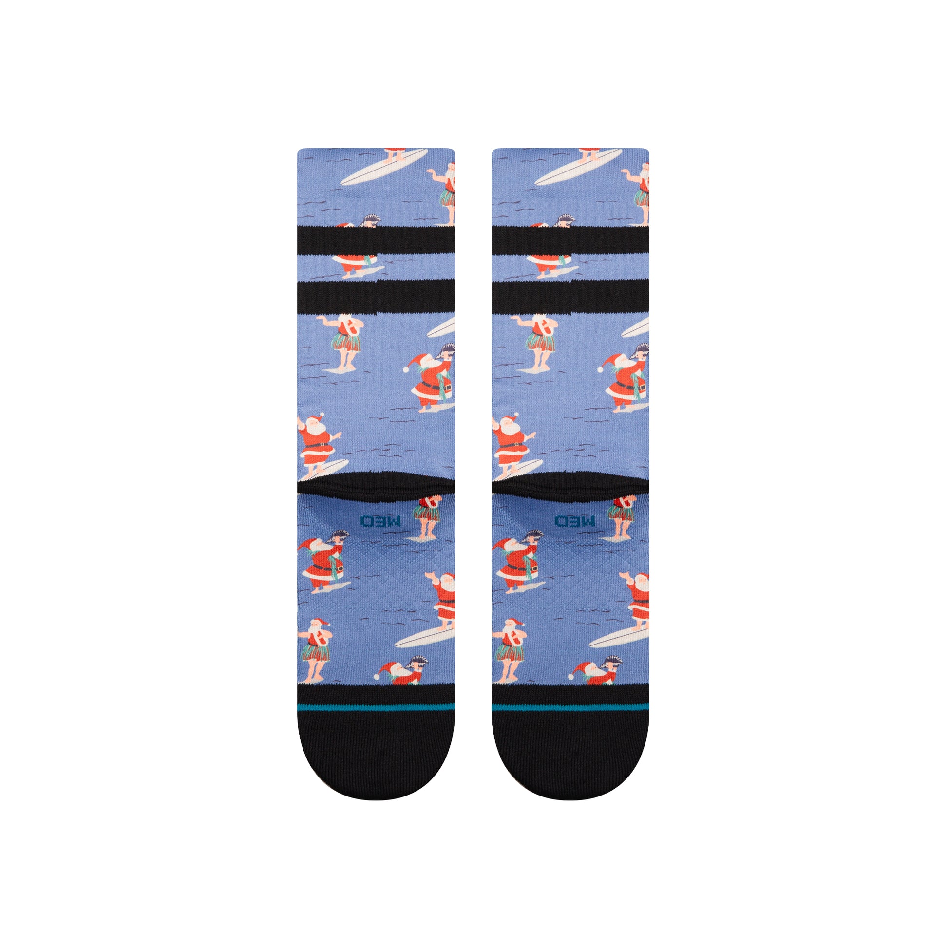 Stance Surfing Santa Crew Sock Blue