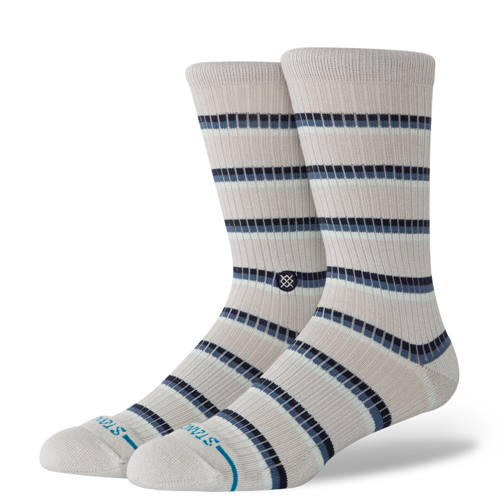 Stance Multistripe Ribbed Crew Sock Grey
