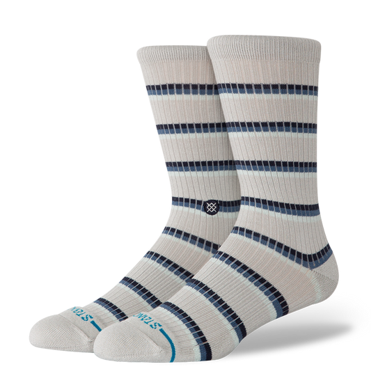 Stance Multistripe Ribbed Crew Sock Grey