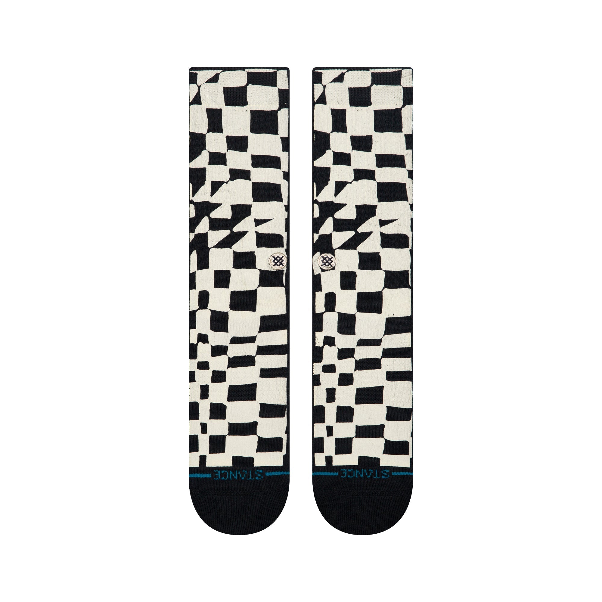 Stance Wave Check Crew Sock Black