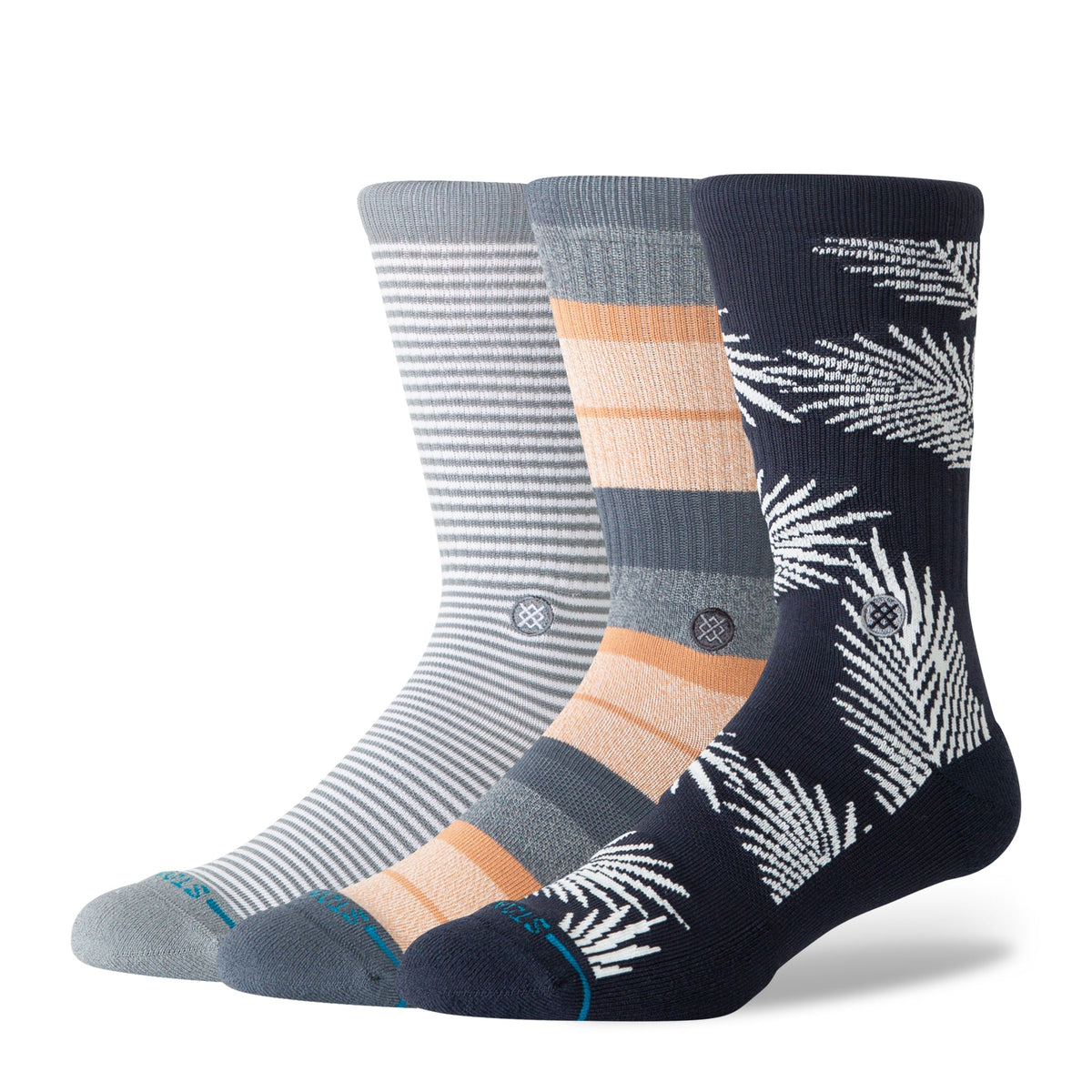 Stance | Frond Crew Sock 3 Pack Navy