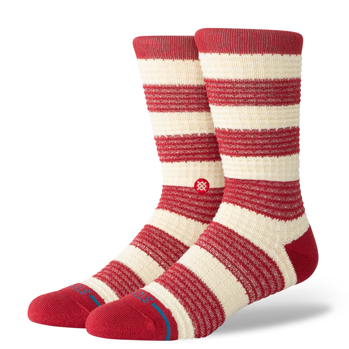 Stance | Peppermint Waffle Crew Sock Red