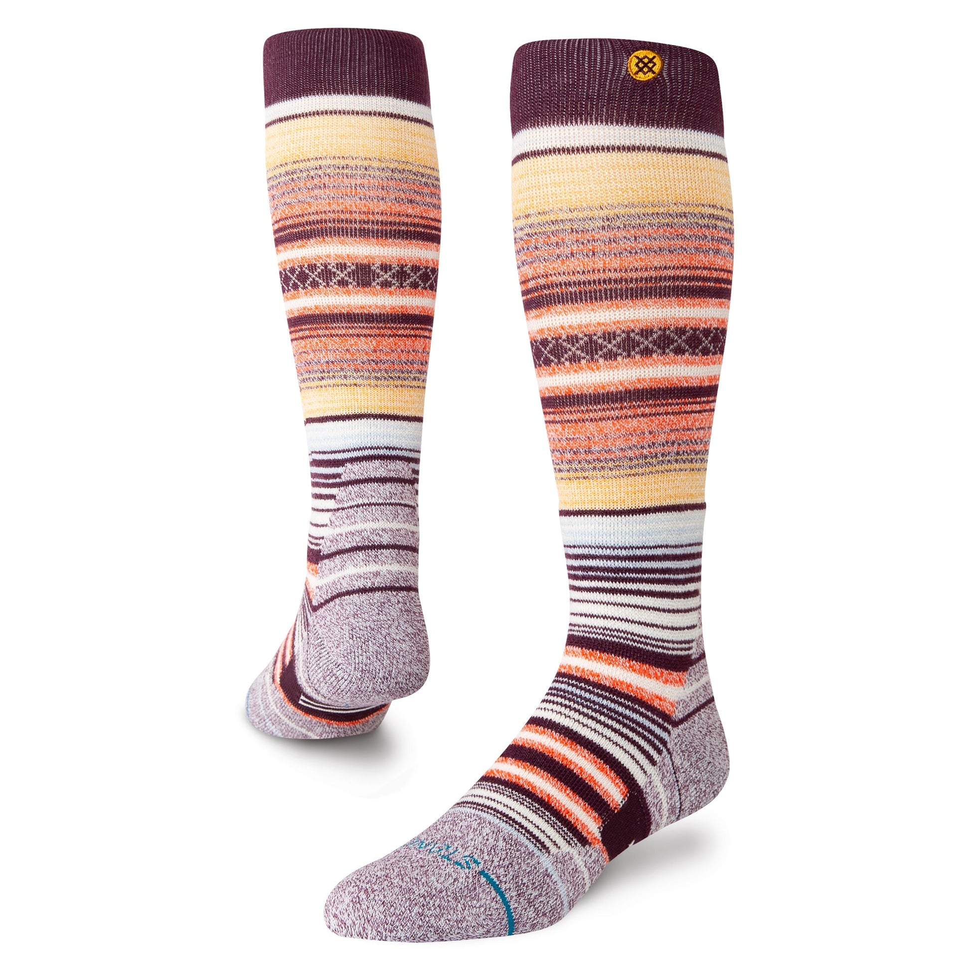 Stance Curren Over The Calf Snow Sock Wine 