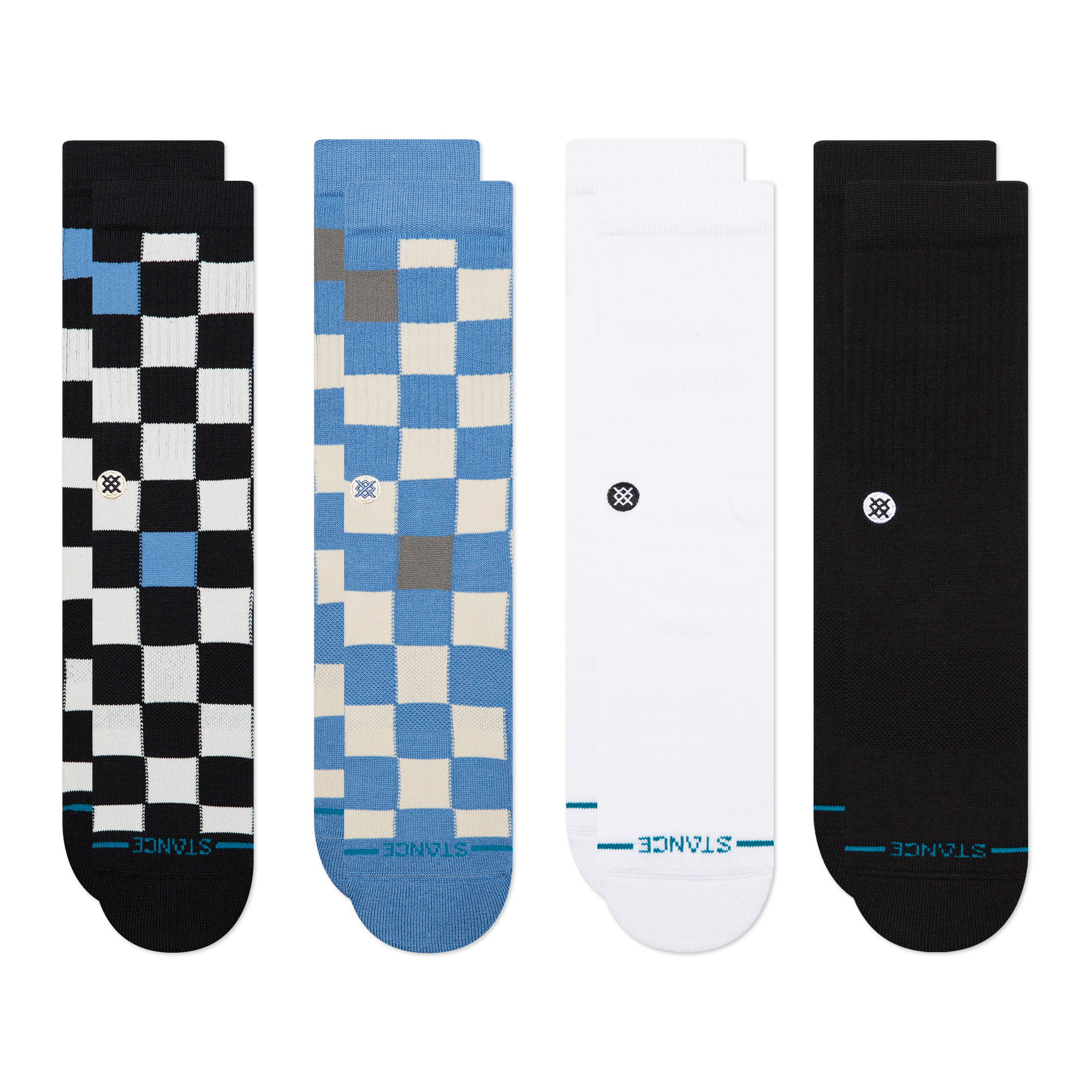 CHEF CHECK AND ICON CREW SOCK 4 PACK