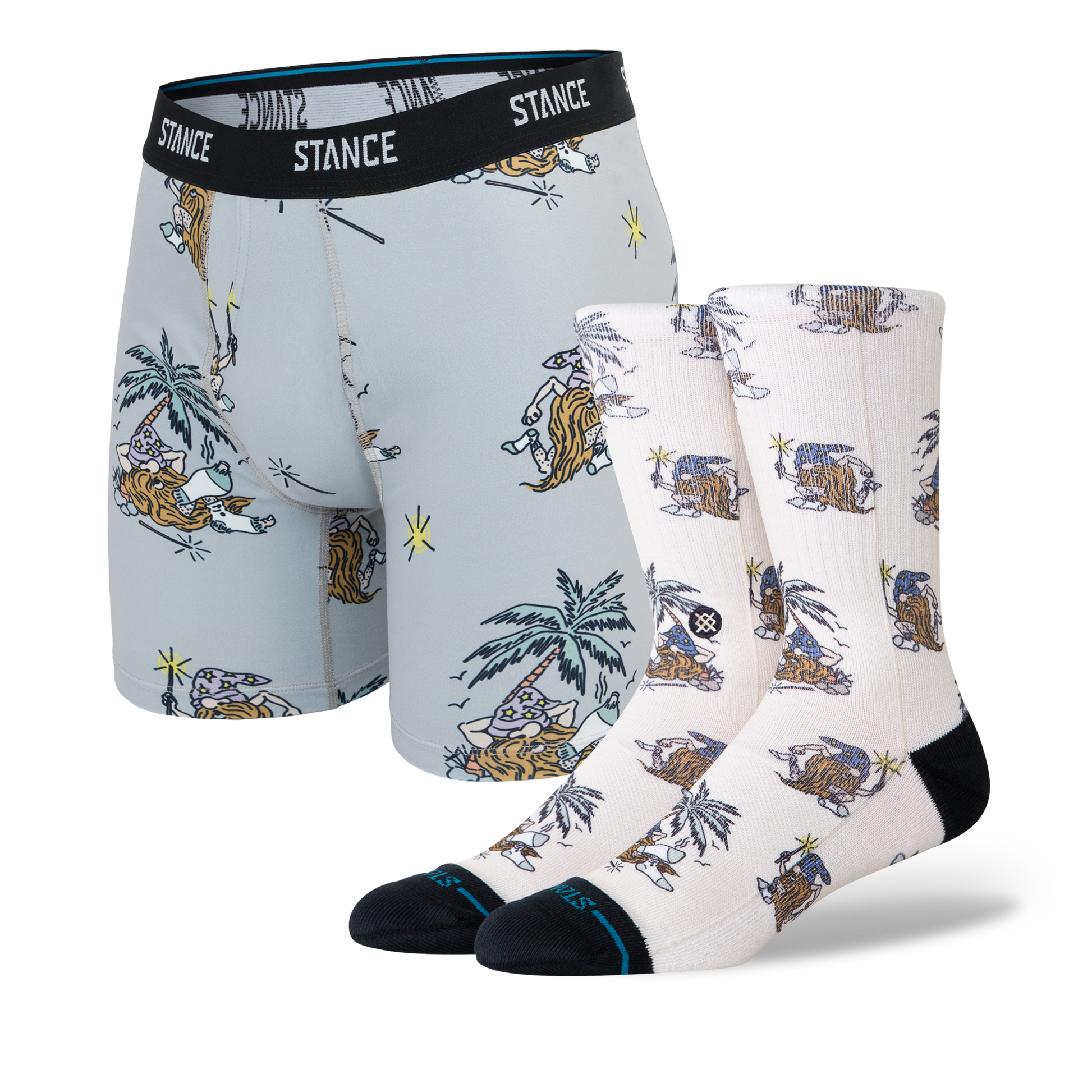 Stance Magic Castaway Crew and Boxer Brief 2 Pack Grey