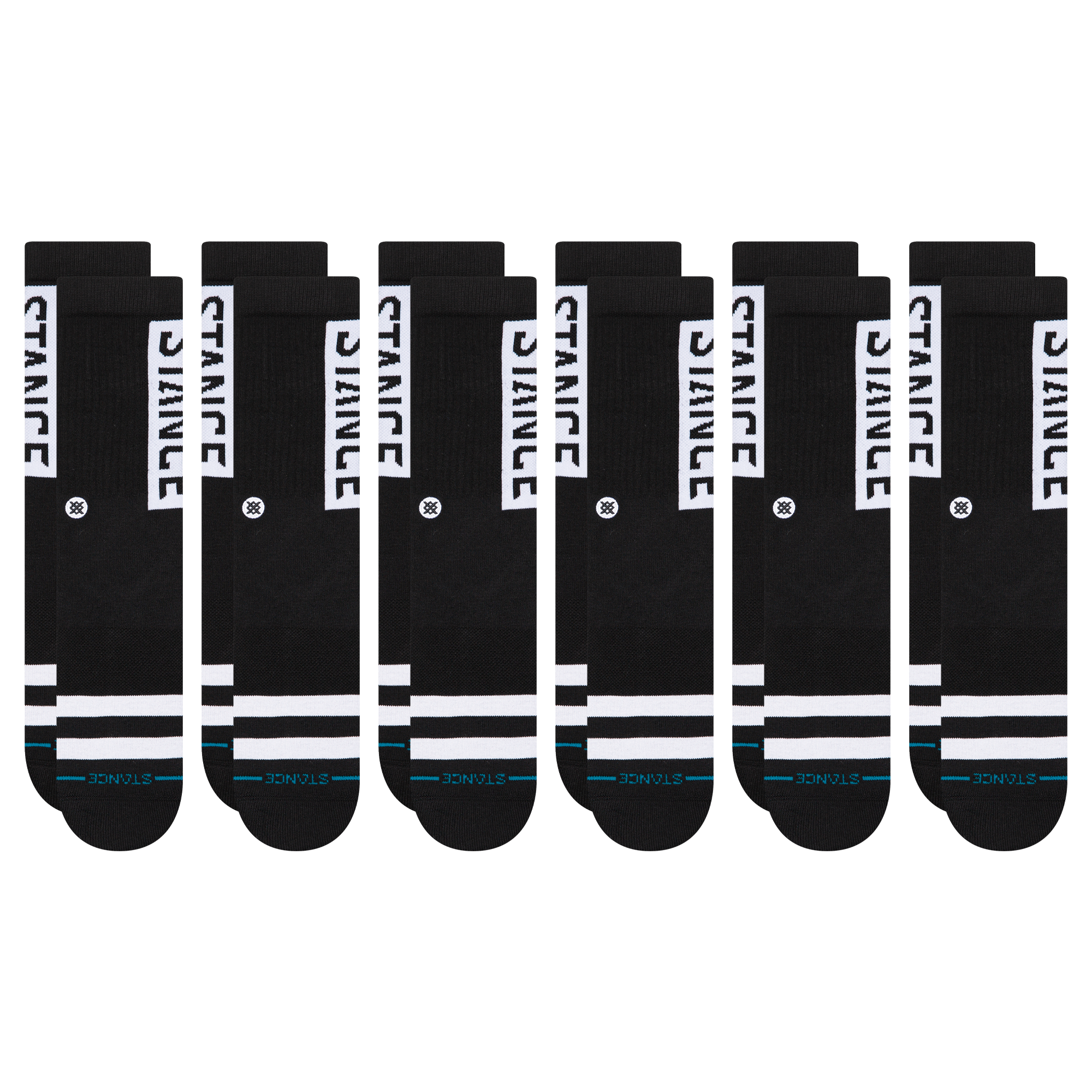 Stance OG Crew Sock 6 Pack Black