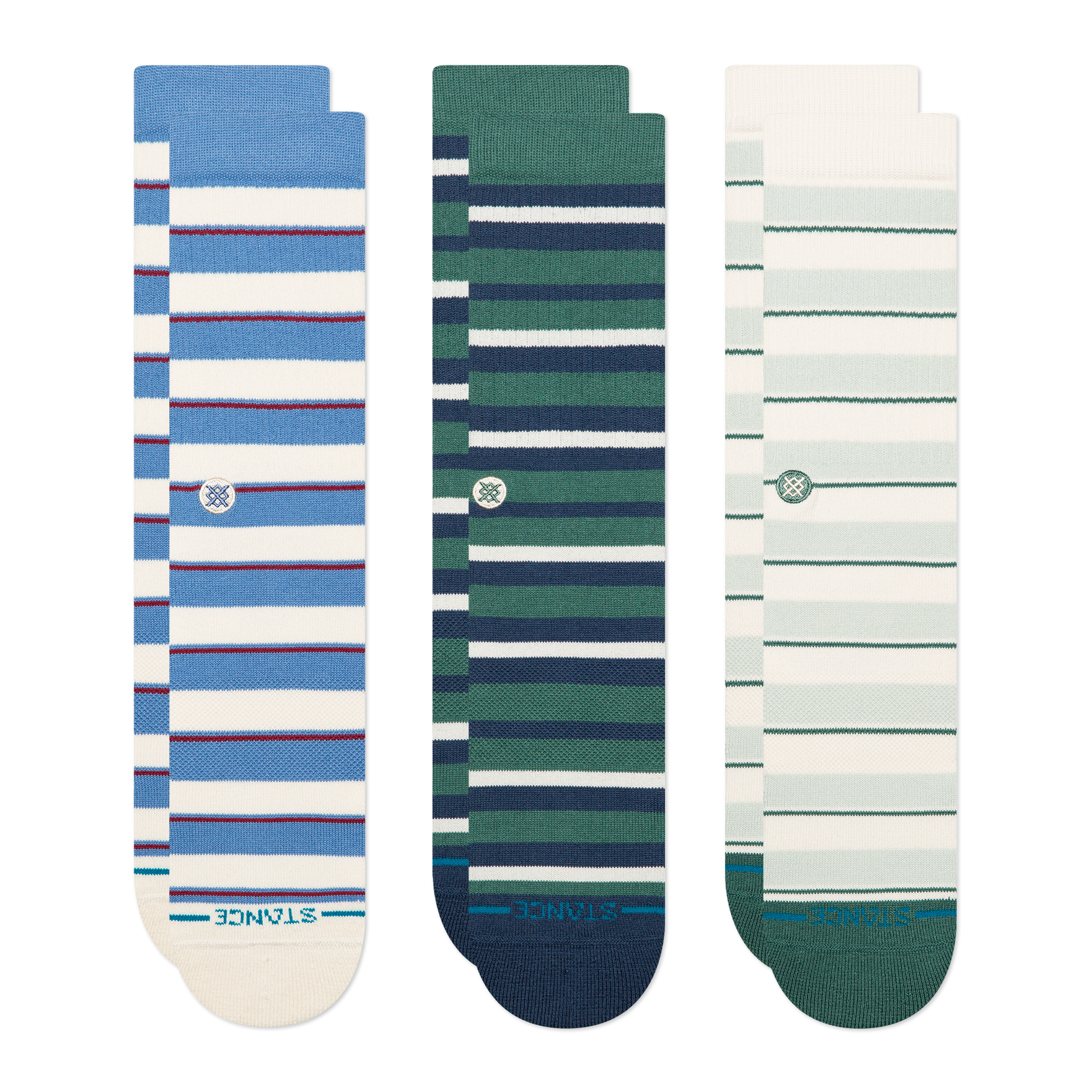 Stance Striped Crew 3 Pack Sock Multi