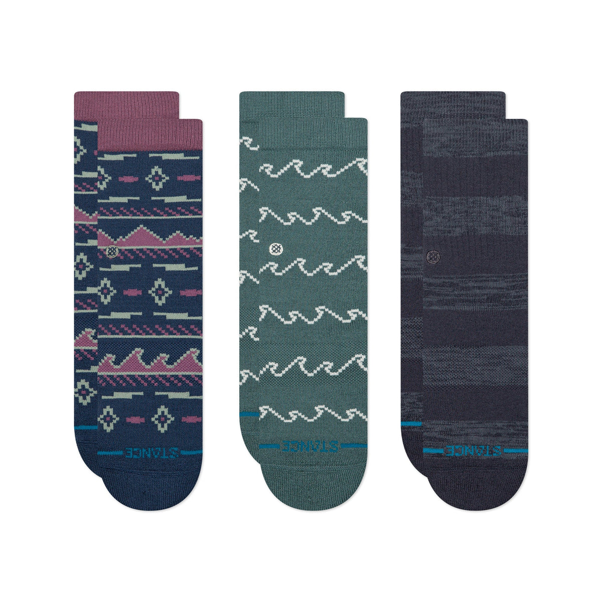 Stance | Rising Tide Kids Crew Sock 3 Pack Multi