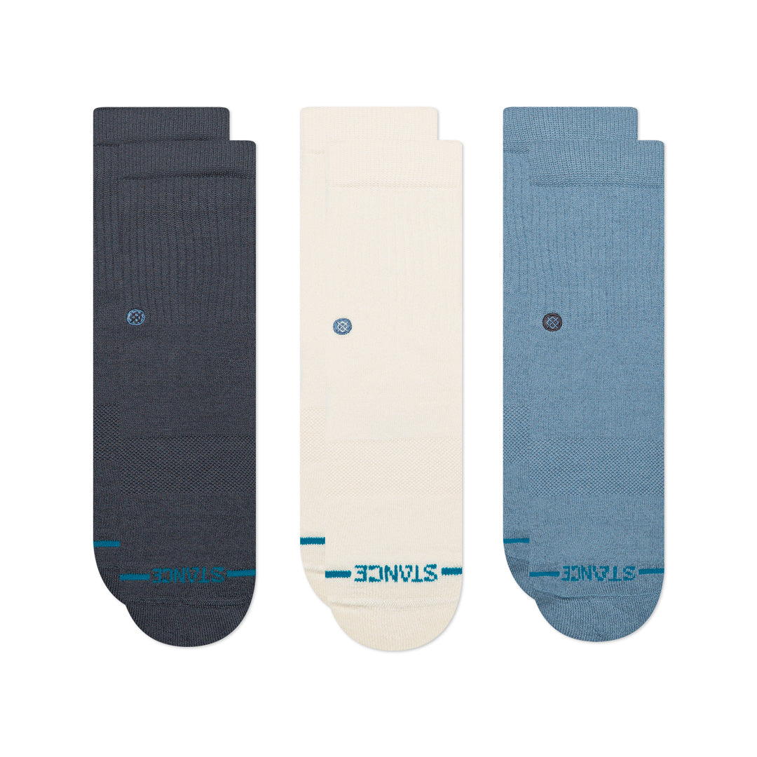 Stance Icon St Kids Crew Sock 3 Pack Indigo
