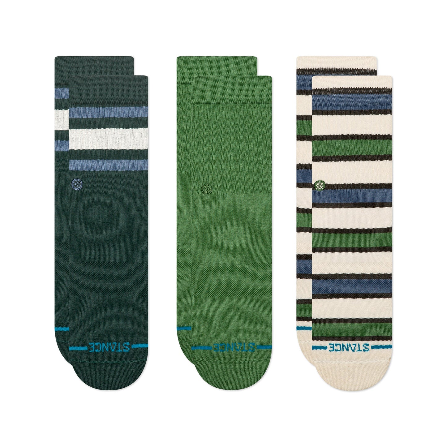 Kids Boyd Crew Sock 3 Pack Pine