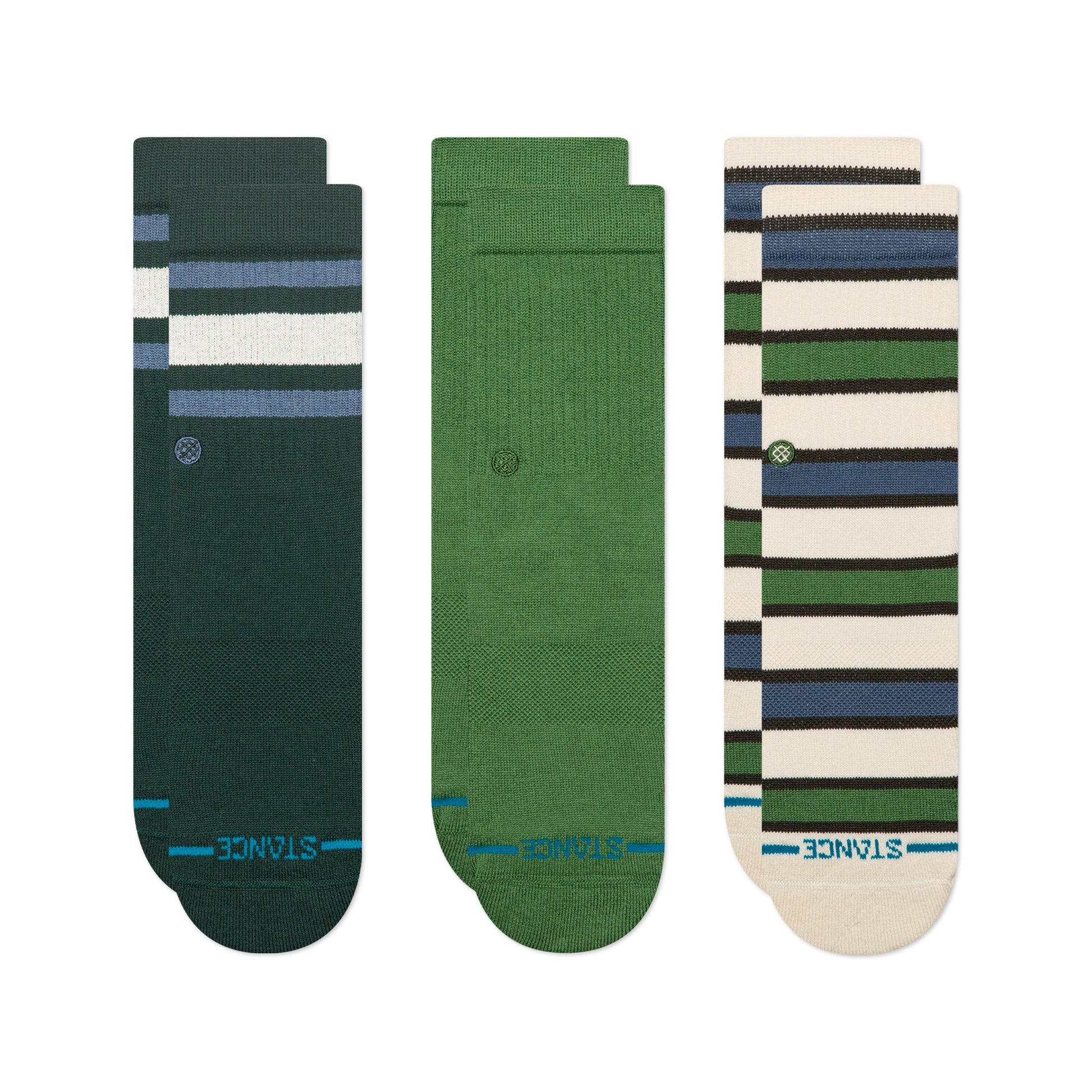 Kids Boyd Crew Sock 3 Pack Pine
