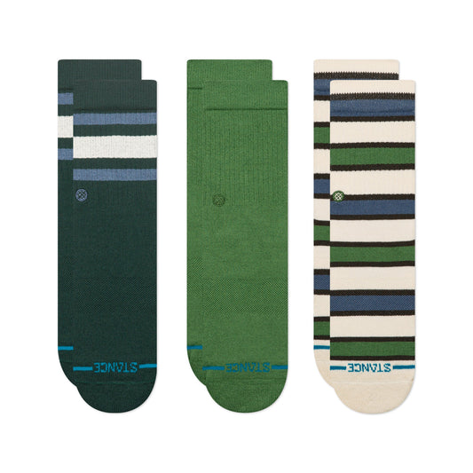 Kids Boyd Crew Sock 3 Pack Pine