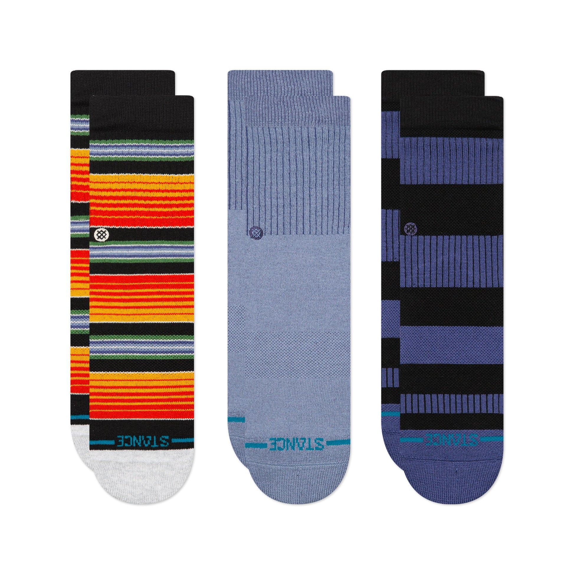 Stance Rockford Kids Crew Sock 3 Pack Indigo