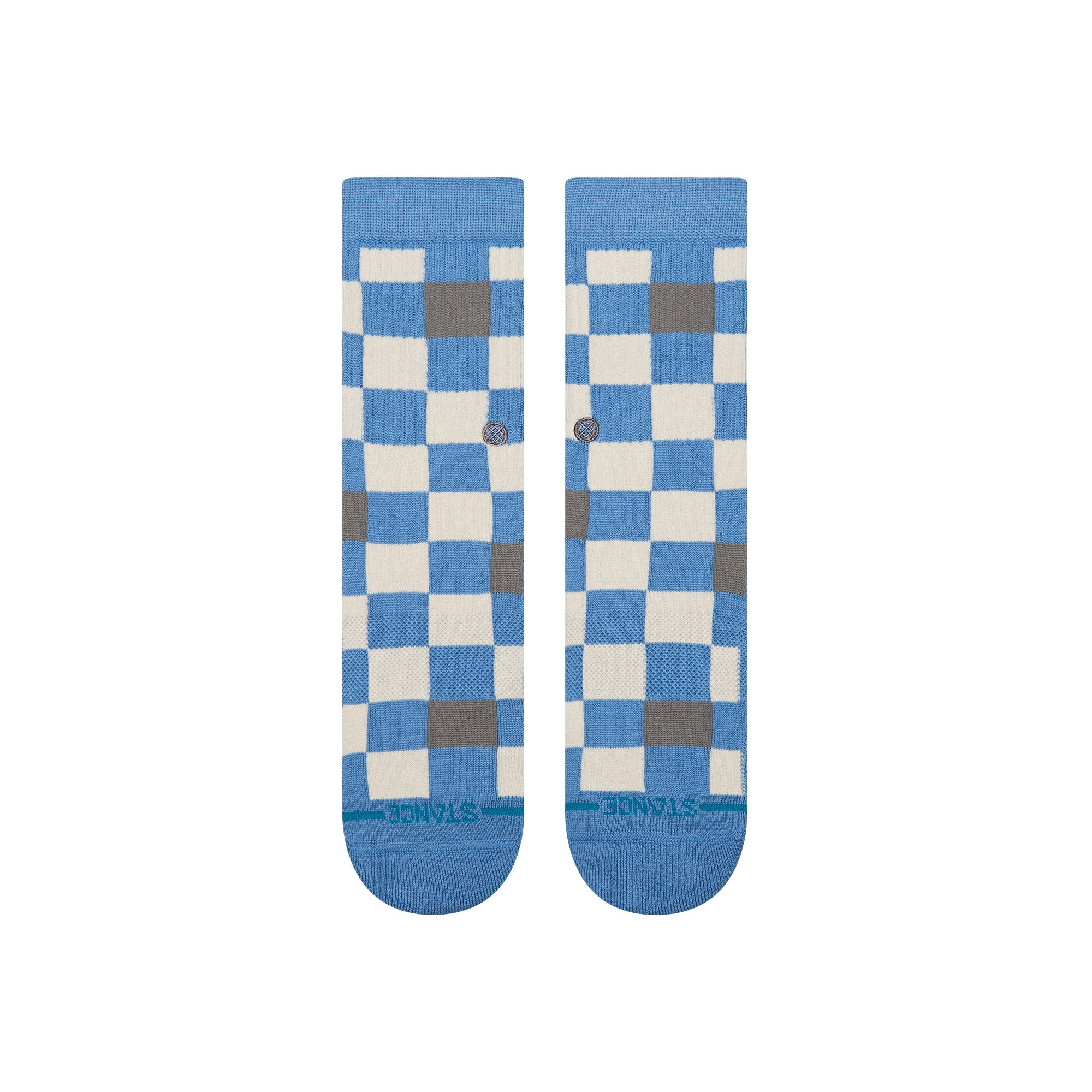 Stance Kids Chef Check Crew Sock - Capri Blue