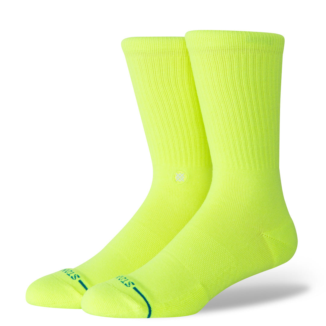 Stance Icon Crew Sock Neon Yellow