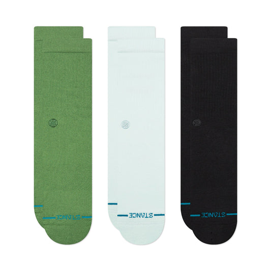 Stance Icon Crew Sock 3 Pack Ice Blue