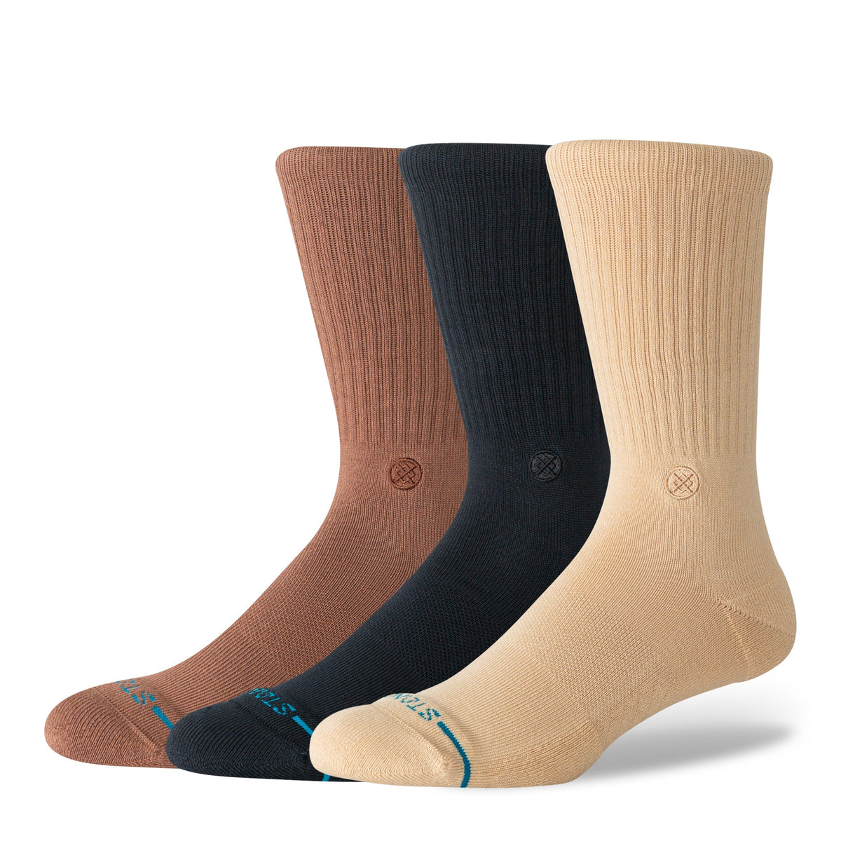 Stance | Icon Crew Sock 3 Pack Tan