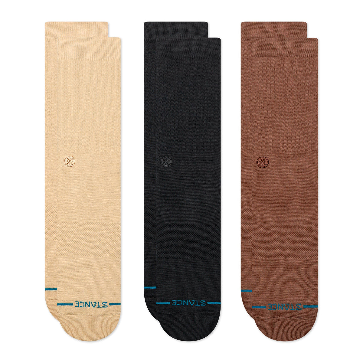 Stance | Icon Crew Sock 3 Pack Tan
