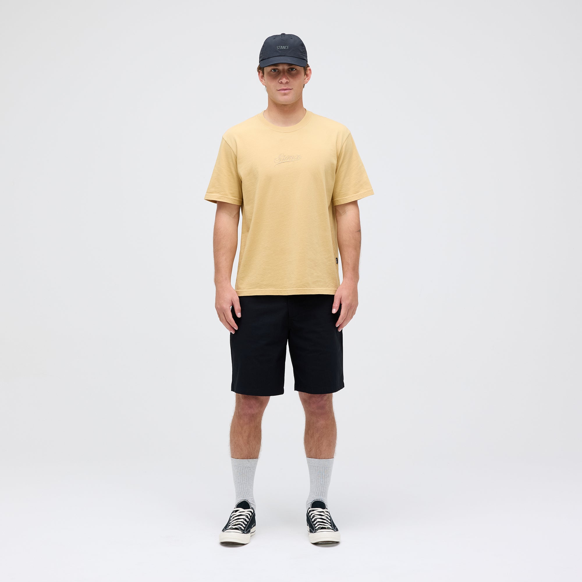 Stance Studio Organic Cotton Tee Khaki |model