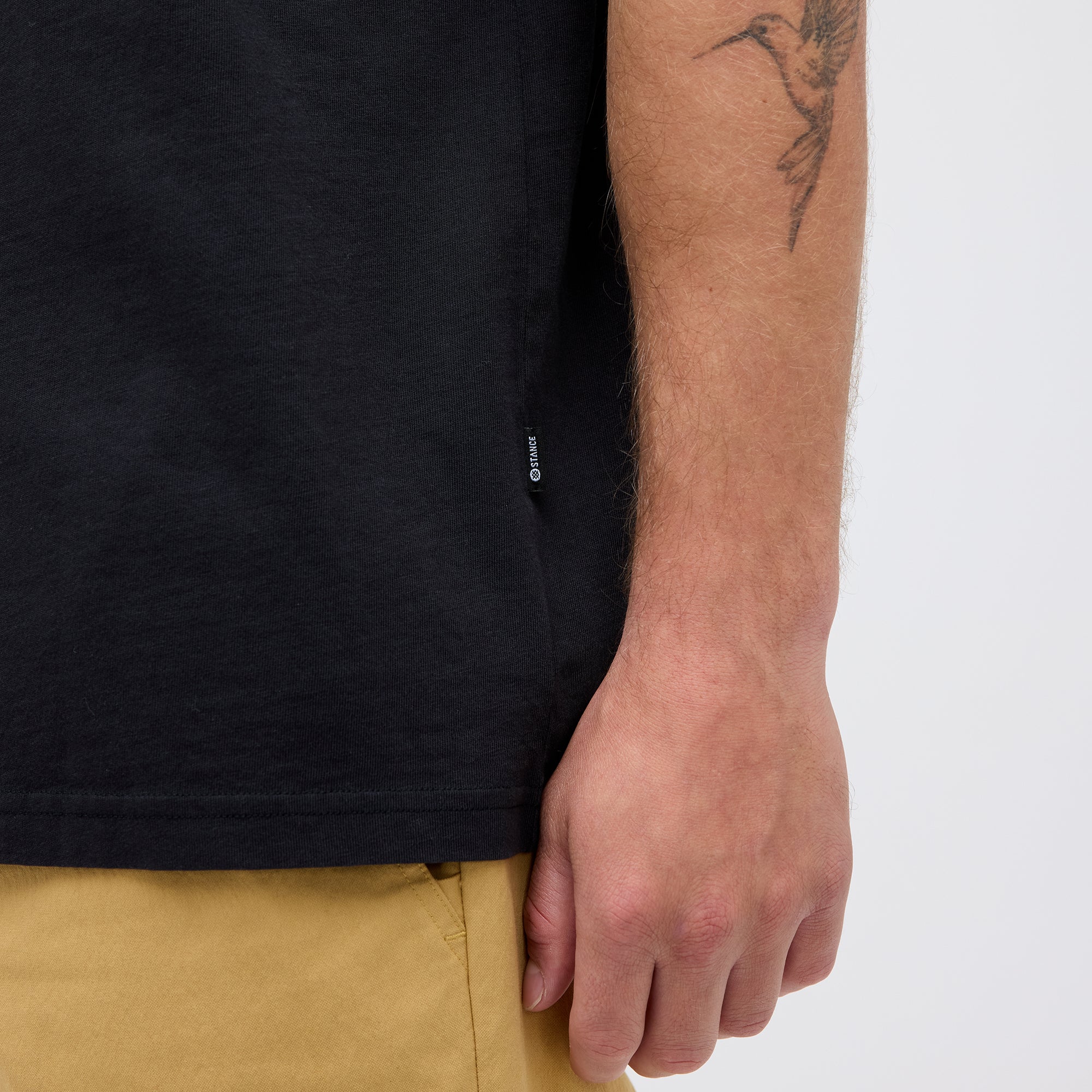 Stance Studio Organic Cotton Tee Washed Black |model