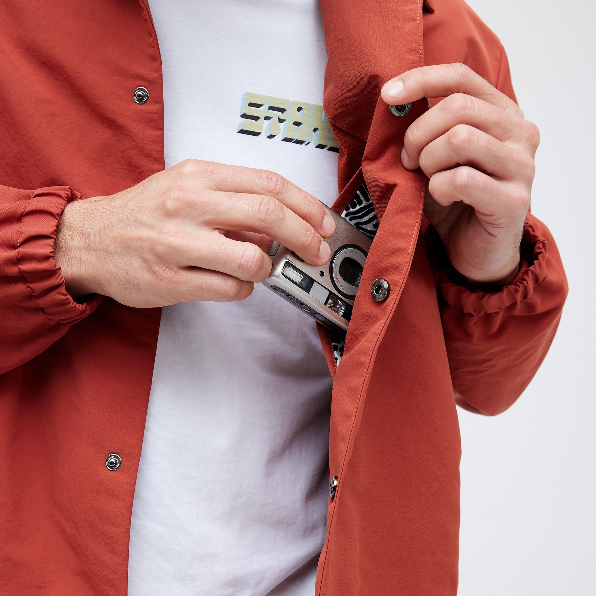 Stance Coaches Jacket Rust |model