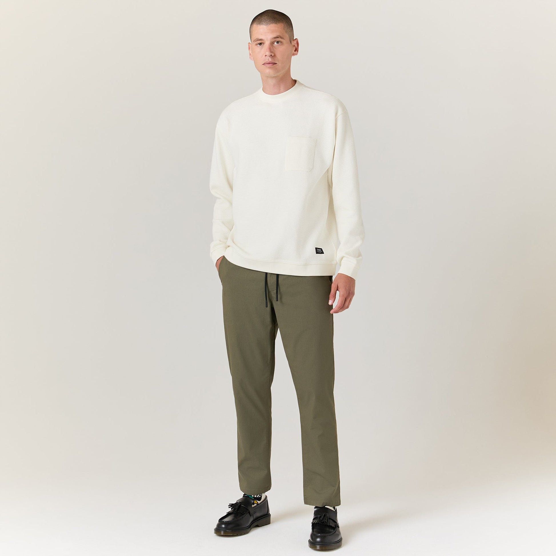 Stance Waffle Crewneck Knit Canvas |model
