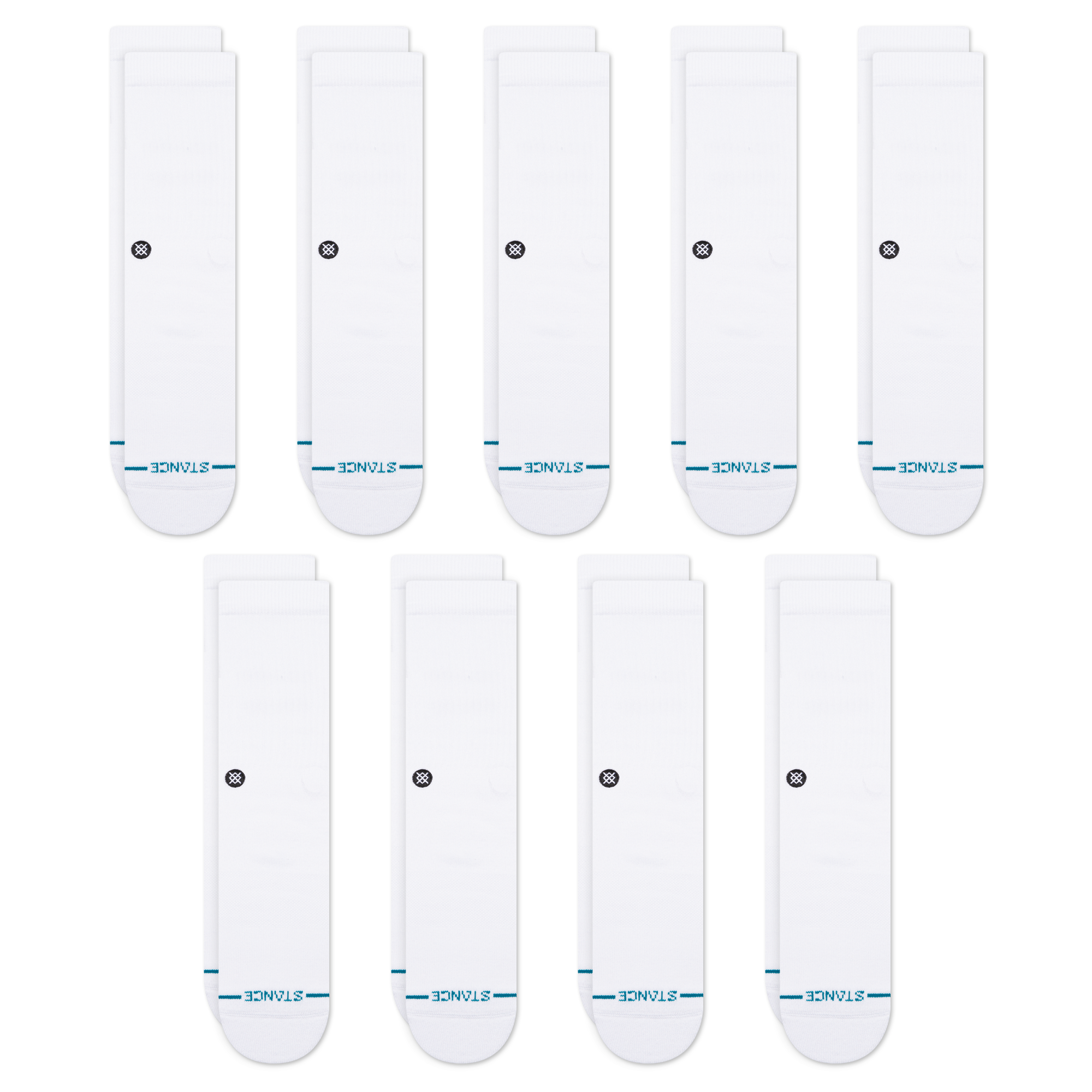 Stance Icon Crew Sock 9 Pack White