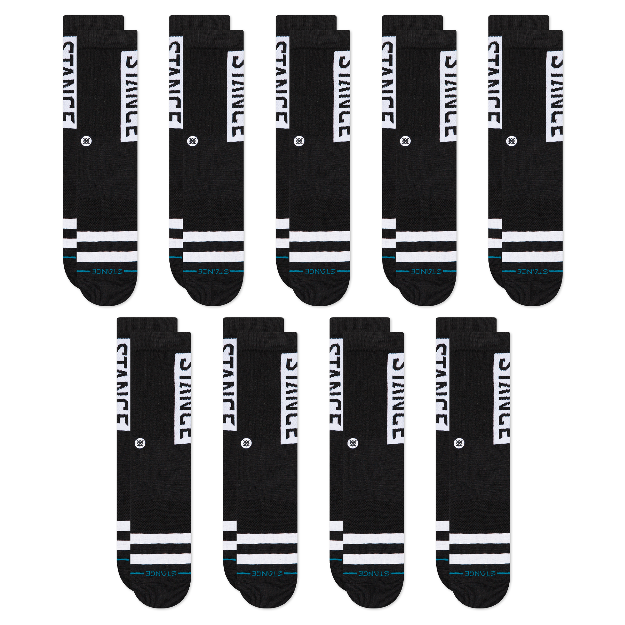Stance OG Crew Sock 9 Pack Black