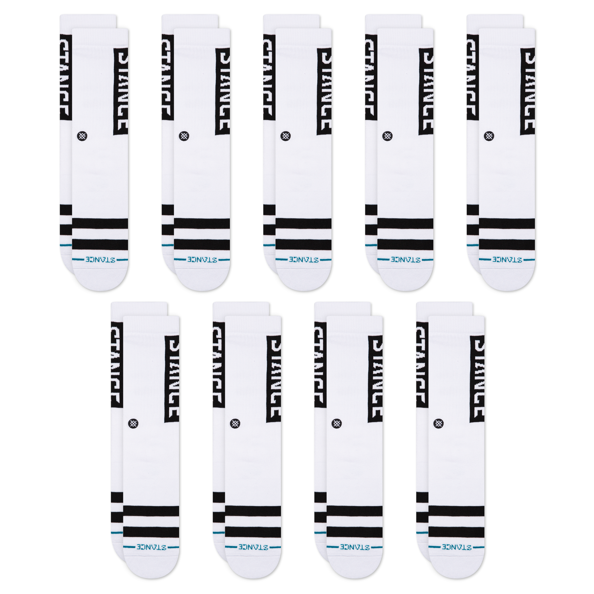 Stance OG Crew Sock 9 Pack White