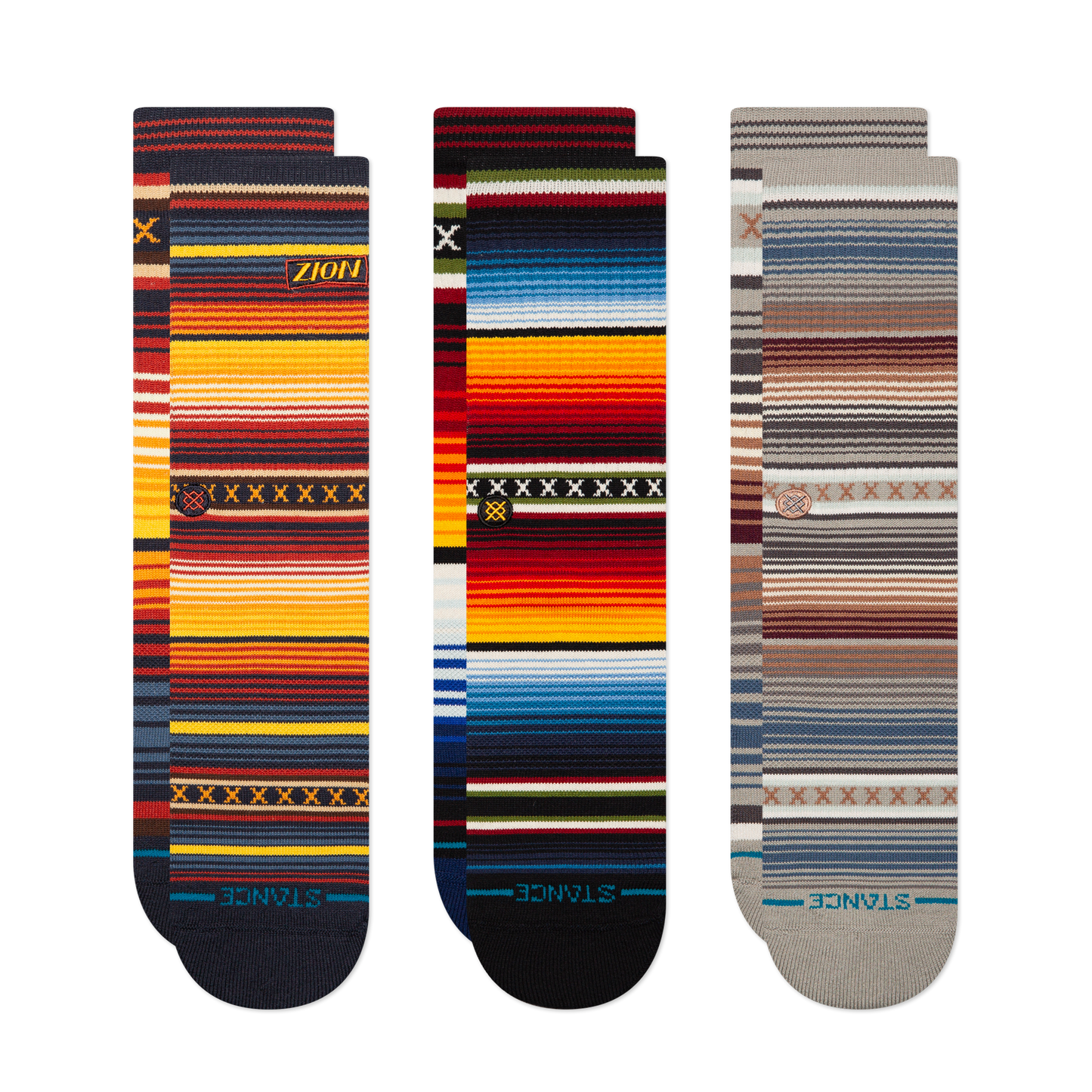 Stance Lifestyle Curren Crew Sock 3 Pack Multi