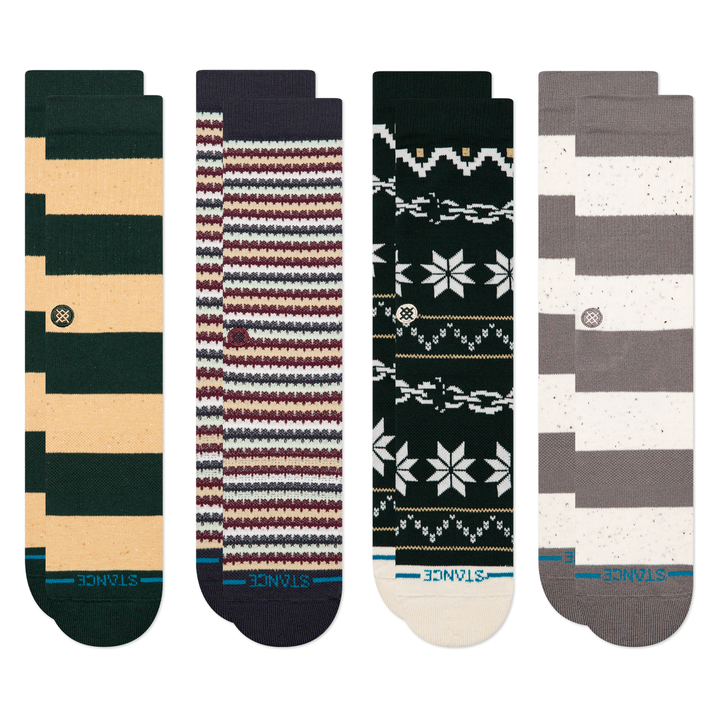 Stance Lifestyle Festive Stripe Crew Sock 4 Pack Multi