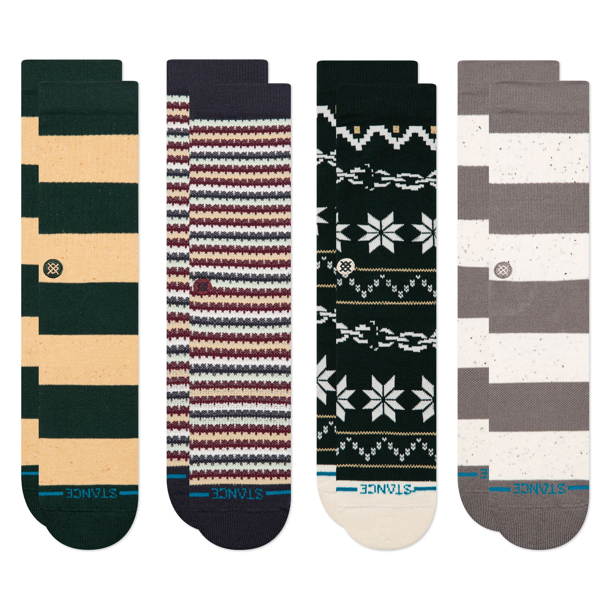 Stance Lifestyle Festive Stripe Crew Sock 4 Pack Multi