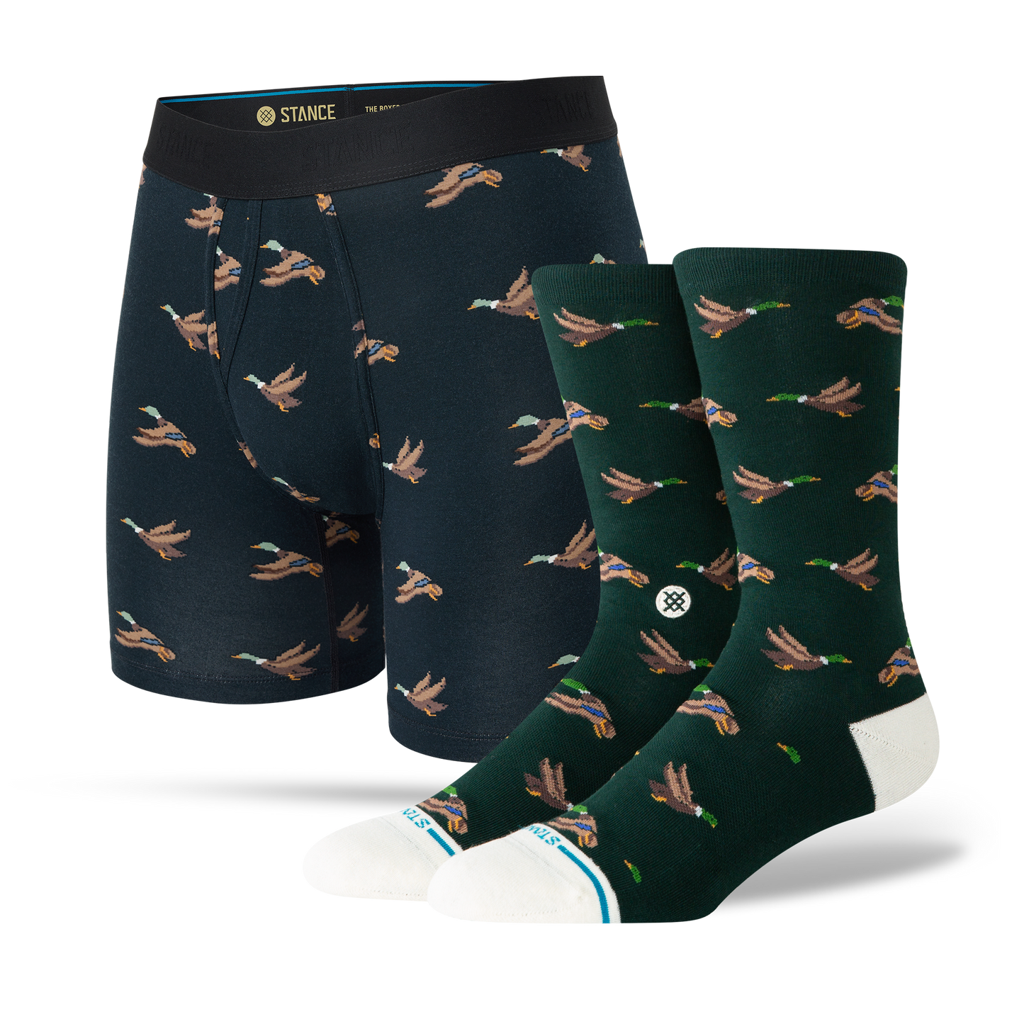 Stance Huntin Boxer Brief &amp; Crew Sock 2 Pack Pine