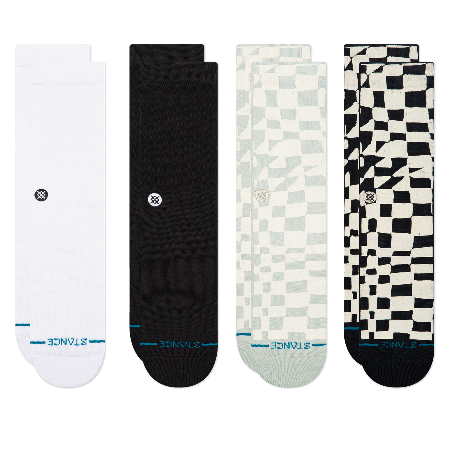 Stance Lifestyle Icon And Wave Crew Sock 4 Pack Multi