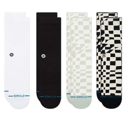 Stance Lifestyle Icon And Wave Crew Sock 4 Pack Multi