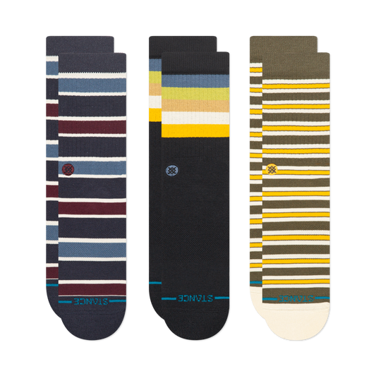 Stance Lifestyle Striped Crew Sock 3 Pack Multi