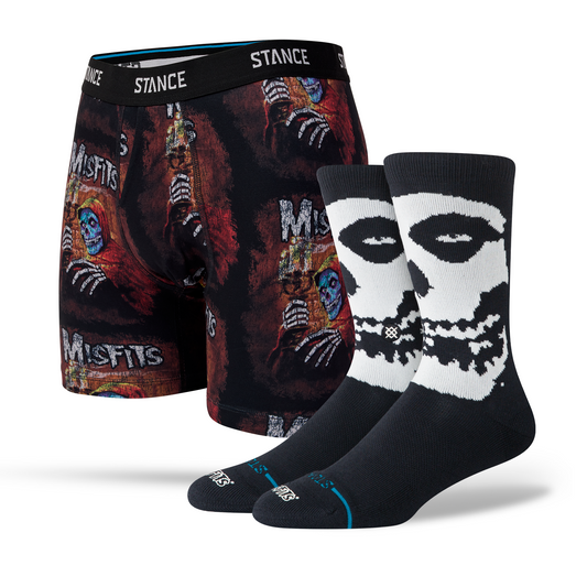 Stance Misfits Boxer Brief & Crew Sock 2 Pack Black