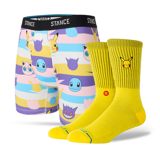 Stance Pokemon Boxer Brief & Crew Sock 2 Pack Yellow