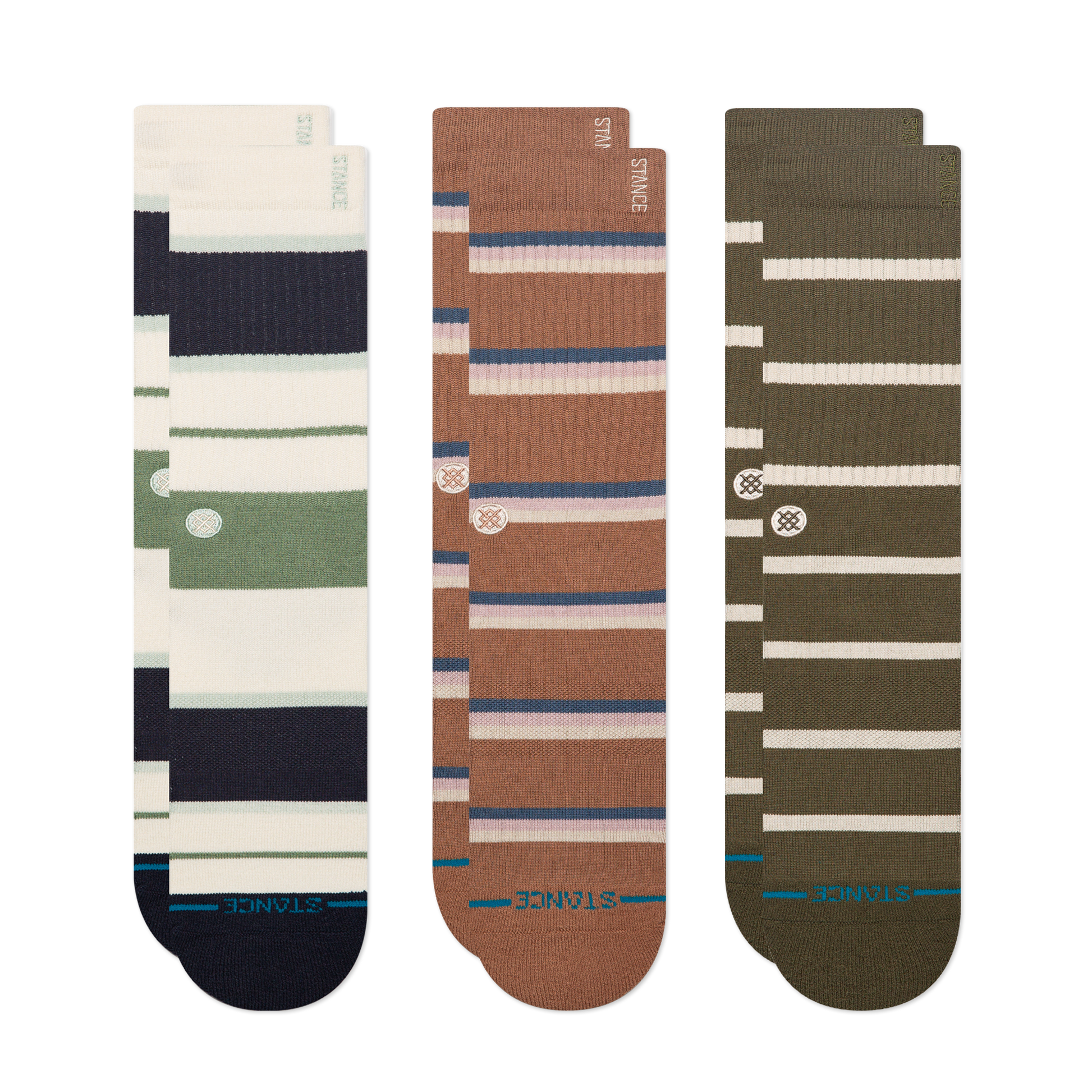 Stance Lifestyle Stripe Crew Sock 3 Pack Multi